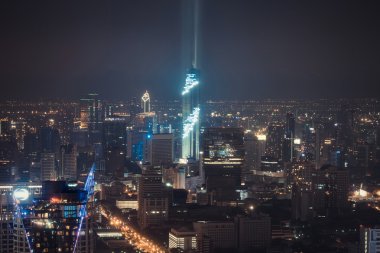 Cityscape Lightshow Mahanakhon Kulesi skyscrapercity