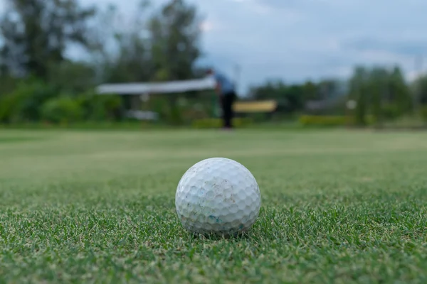 Bola de golfe em verde — Fotografia de Stock