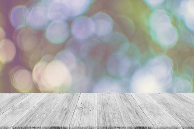 Soyut bokeh doğa ile ahşap Teras