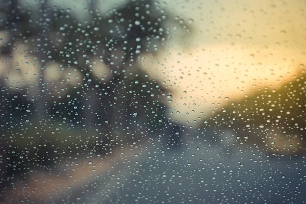 Gotas de água em vidro — Fotografia de Stock