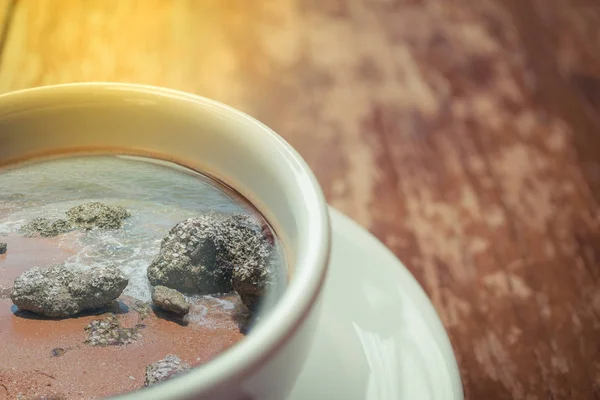 Reflexión playa sobre el café — Foto de Stock