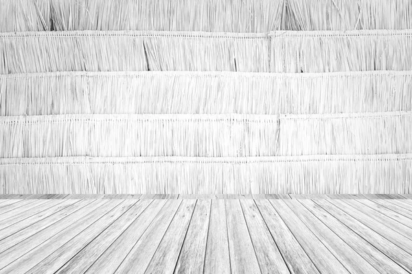 Doku duvar ahşap Teras ve kuru yapraklar