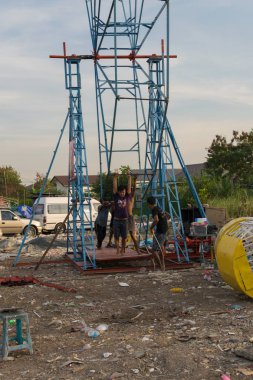 Bir tapınak festival eğlence parkı