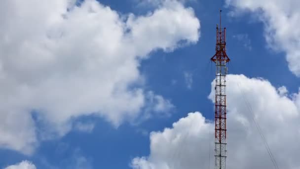 Antena torre celular, Timelapse — Vídeos de Stock