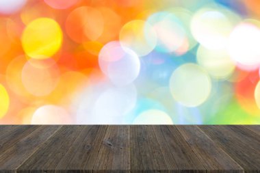 Işık ahşap teras ile soyut bokeh