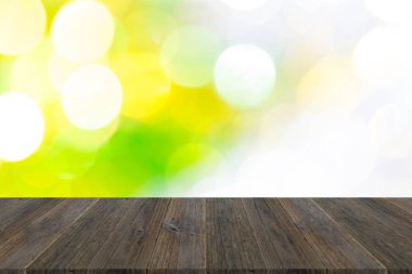 Işık ahşap teras ile soyut bokeh