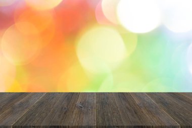 Işık ahşap teras ile soyut bokeh