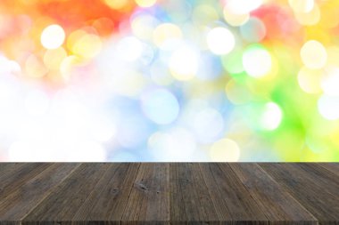 Işık ahşap teras ile soyut bokeh