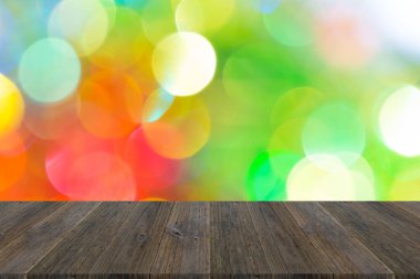 Işık ahşap teras ile soyut bokeh