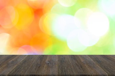 Işık ahşap teras ile soyut bokeh