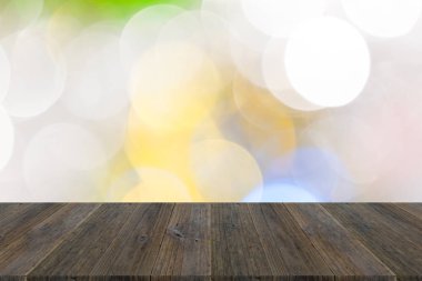 Işık ahşap teras ile soyut bokeh