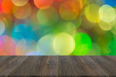 Işık ahşap teras ile soyut bokeh