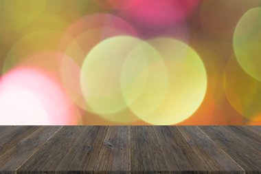 Işık ahşap teras ile soyut bokeh