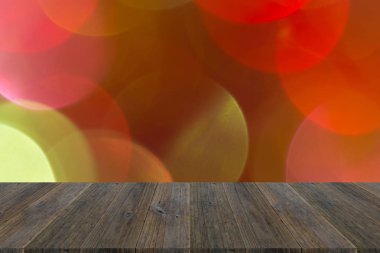 Işık ahşap teras ile soyut bokeh