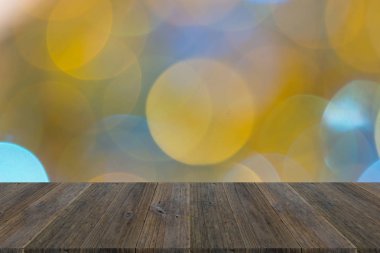 Işık ahşap teras ile soyut bokeh