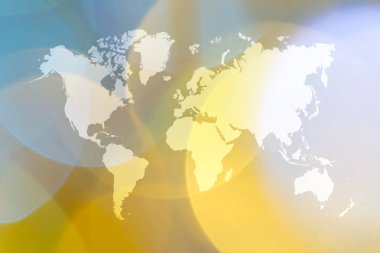Dünya Haritası ile ışığın soyut bokeh