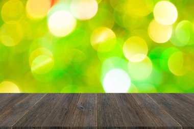 Işık ahşap teras ile soyut bokeh