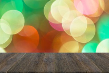 Işık ahşap teras ile soyut bokeh