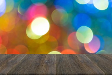 Işık ahşap teras ile soyut bokeh