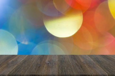 Işık ahşap teras ile soyut bokeh