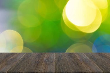 Işık ahşap teras ile soyut bokeh