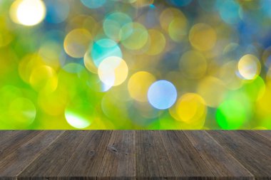 Işık ahşap teras ile soyut bokeh