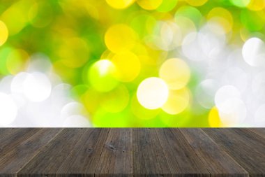 Işık ahşap teras ile soyut bokeh