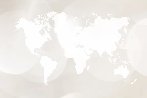 Bokeh astratto di luce con mappa del mondo — Foto Stock