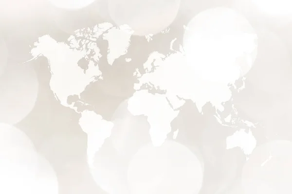 Bokeh astratto di luce con mappa del mondo — Foto Stock
