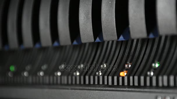 Server and raid storage with fail LED error status — Stock Video