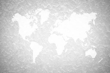 Duvar doku arka plan, beyaz renk ile Dünya Haritası sürecinde