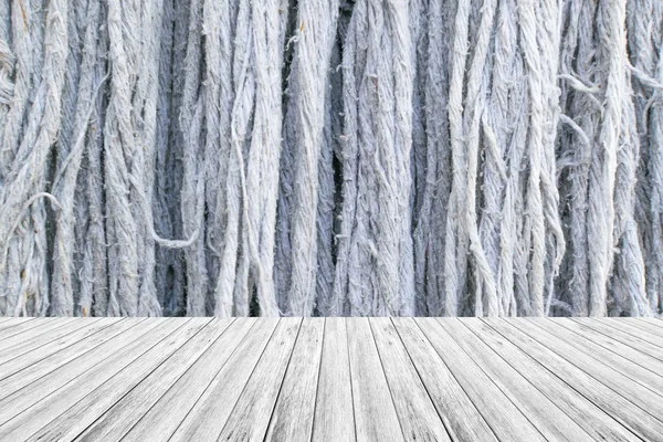 Stof textuur achtergrond met houten terras — Stockfoto