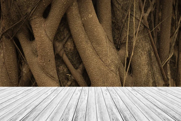 Houtstructuur oppervlakte vintage stijl met houten terras — Stockfoto