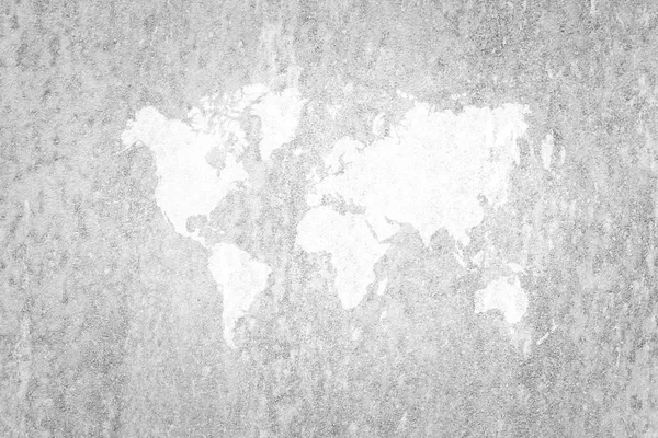Superficie de textura de pared de óxido de metal con mapa del mundo — Foto de Stock