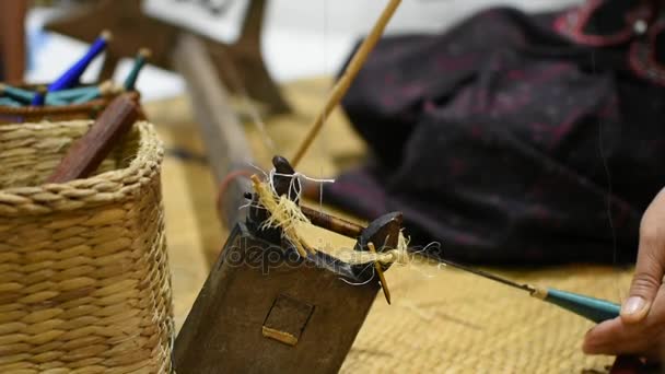 Tissu de soie tissé pour tissu de soie traditionnel — Video