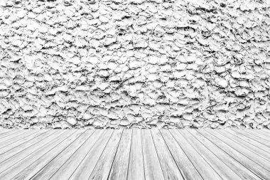 Ahşap Teras ve taş duvar dokusu