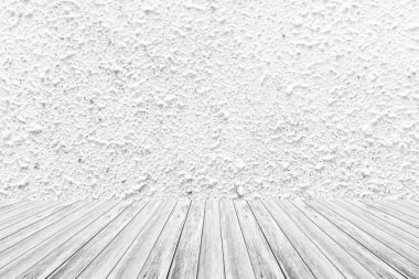 Duvar doku yüzeyi ahşap teras ile