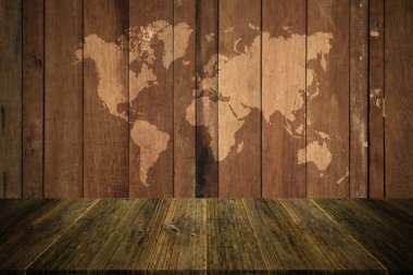 Ahşap doku yüzey vintage tarzı ile ahşap Teras ve dünya m