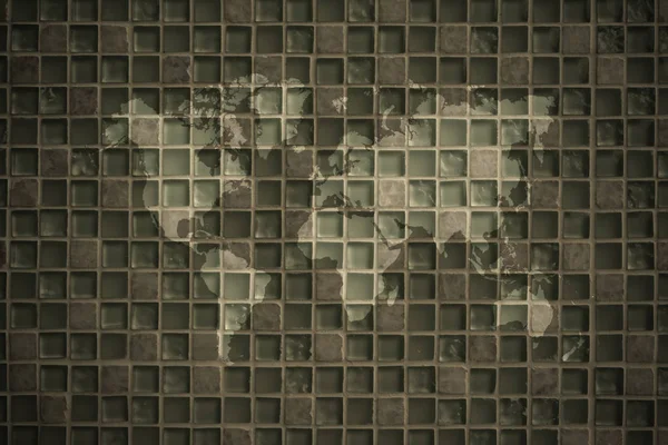 Textura de la pared de estilo vintage con mapa del mundo — Foto de Stock