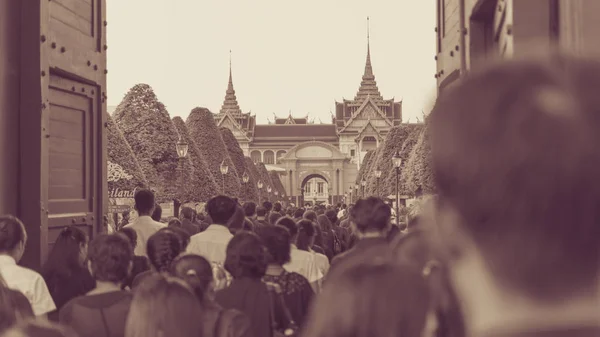 人支付和尊重向泰国国王普密蓬 — 图库照片