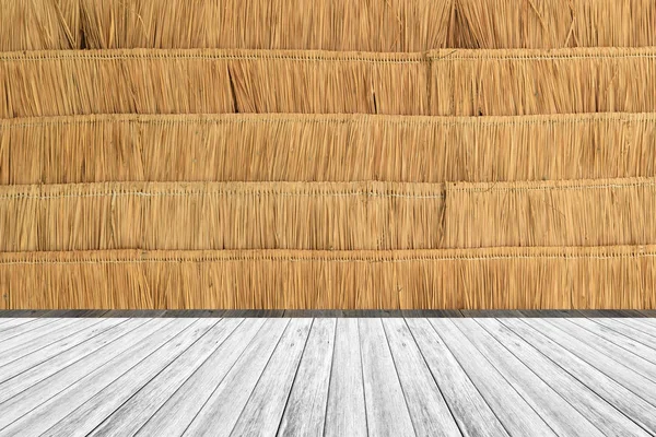 Дерев'яна тераса і сухе листя текстури стін — стокове фото