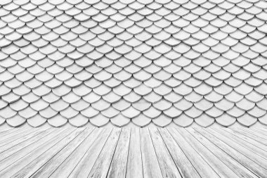 Ahşap Teras ve kiremit çatı doku