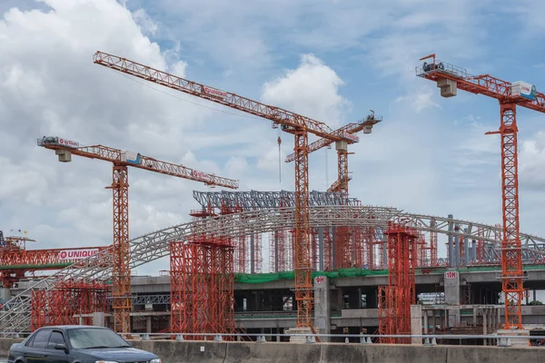 Byggplatsen för Skytrain Bangsue-Rangsit — Stockfoto