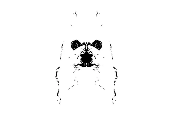 Croquis dessin de chien doux sur fond blanc — Photo