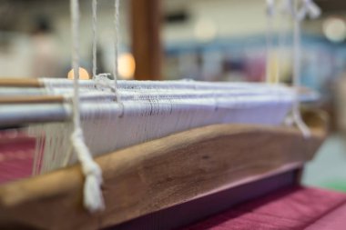 Örgü Tay ipek için geleneksel dokuma tezgahı makinesi