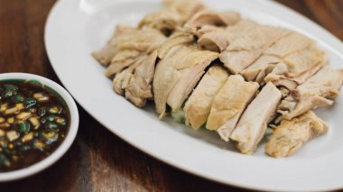 Tavuk çorbası sokak gıda ile haşlanmış pirinç