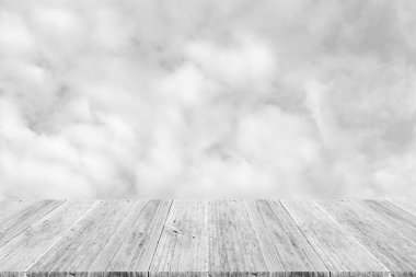 Ahşap Teras, işlem beyaz tarzı ile gökyüzü bulut