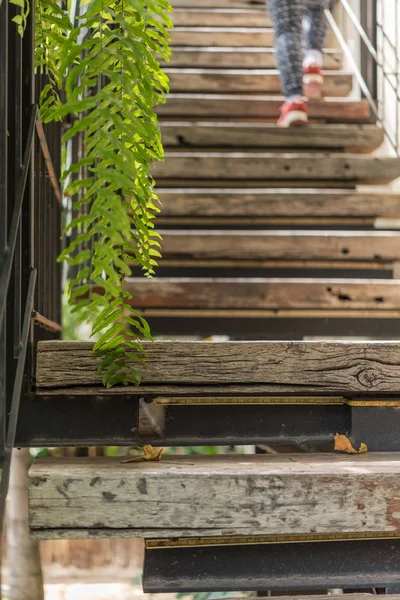 Wooden staircase of home vintage style