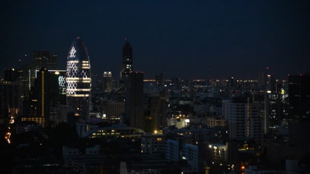 城市景观与从曼谷建筑的灯光秀 — 图库视频影像