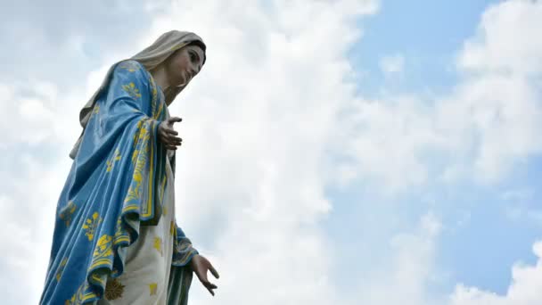 Estatua de la Virgen María — Vídeo de stock